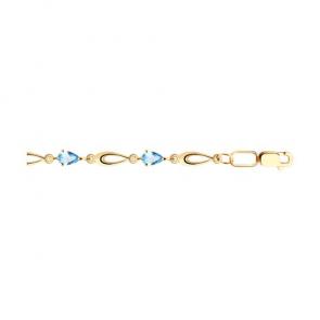 Золотой браслет Diamant с топазом 51-350-00384-1 фото