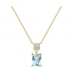 Золотое колье Diamant с топазом и фианитом 51-370-02948-2 фото