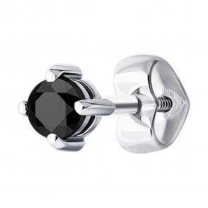 Одиночная серьга из белого золота Diamant с фианитом 52-127-01877-2 фото