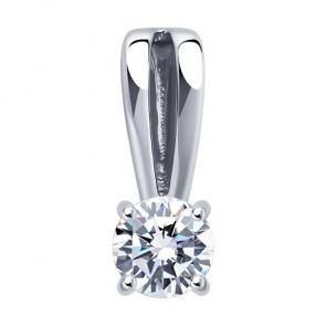 Подвеска из белого золота Diamant с фианитом 52-130-01726-1 фото