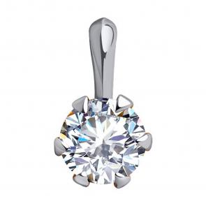 Подвеска из белого золота Diamant с фианитом 52-130-01816-1 фото