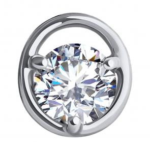 Подвеска из белого золота Diamant с фианитом 52-130-02032-1 фото