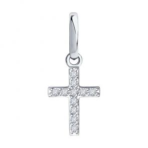 Подвеска из белого золота Diamant с бриллиантом 52-130-02044-1 фото