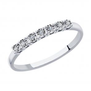 Помолвочное кольцо из белого золота Diamant с бриллиантом 52-210-01248-1 фото