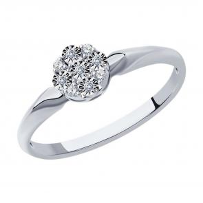 Кольцо из белого золота Diamant с бриллиантом 52-210-01297-1 фото