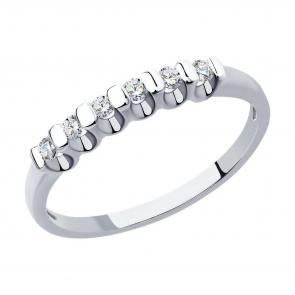 Кольцо из белого золота Diamant с бриллиантом 52-210-01318-1 фото