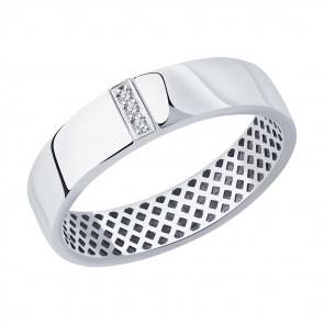 Кольцо из белого золота Diamant с бриллиантом 52-210-01352-1 фото