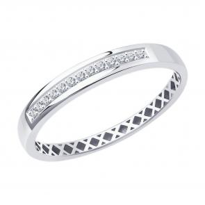 Кольцо из белого золота Diamant с бриллиантом 52-210-01356-2 фото