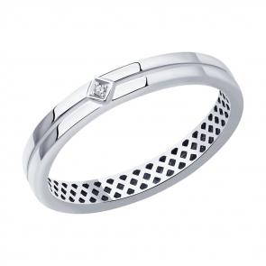Кольцо из белого золота Diamant с бриллиантом 52-210-01491-1 фото