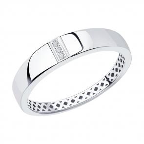 Кольцо из белого золота Diamant с бриллиантом 52-210-01535-1 фото