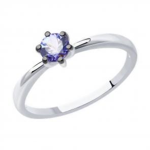 Кольцо из белого золота Diamant с танзанитом 52-210-01656-2 фото