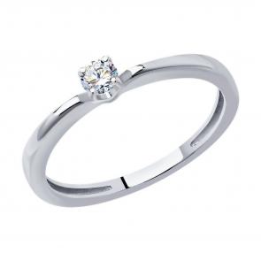 Кольцо из белого золота Diamant с бриллиантом 52-210-01674-1 фото