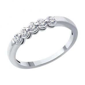 Кольцо из белого золота Diamant с бриллиантом 52-210-01728-1 фото