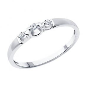 Кольцо из белого золота Diamant с бриллиантом 52-210-01739-1 фото