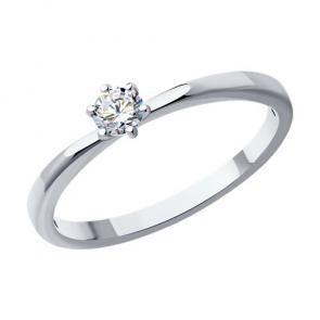 Кольцо из белого золота Diamant с бриллиантом 52-210-01780-1 фото