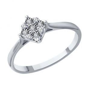 Кольцо из белого золота Diamant с бриллиантом 52-210-01792-1 фото