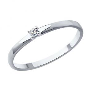 Кольцо из белого золота Diamant с бриллиантом 52-210-01803-1 фото
