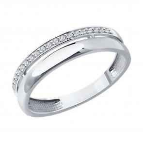 Кольцо из белого золота Diamant с бриллиантом 52-210-01874-1 фото
