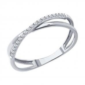 Кольцо из белого золота Diamant с бриллиантом 52-210-01888-1 фото