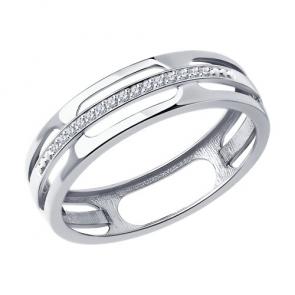 Кольцо из белого золота Diamant с бриллиантом 52-210-01890-1 фото