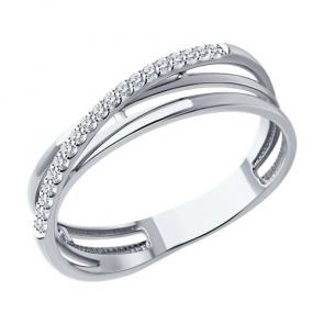 Кольцо из белого золота Diamant с бриллиантом 52-210-01895-1 фото