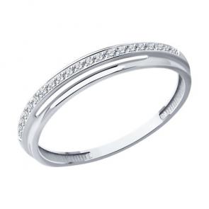 Кольцо из белого золота Diamant с бриллиантом 52-210-01897-1 фото