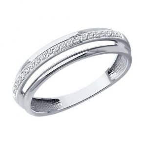 Кольцо из белого золота Diamant с бриллиантом 52-210-01903-1 фото
