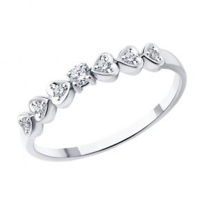Кольцо из белого золота Diamant с бриллиантом 52-210-01905-1 фото