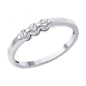 Кольцо из белого золота Diamant с бриллиантом 52-210-01908-1 фото
