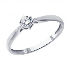 Кольцо из белого золота Diamant с бриллиантом 52-210-01969-1 фото