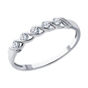 Кольцо из белого золота Diamant с бриллиантом 52-210-01974-1 фото