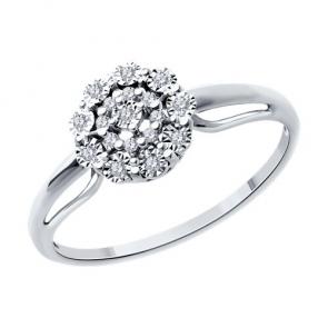 Кольцо из белого золота Diamant с бриллиантом 52-210-02040-1 фото