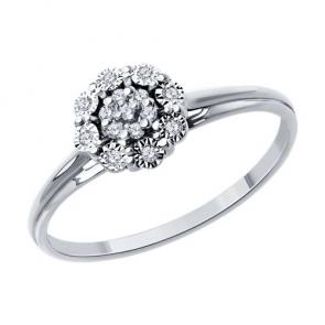 Кольцо из белого золота Diamant с бриллиантом 52-210-02059-1 фото