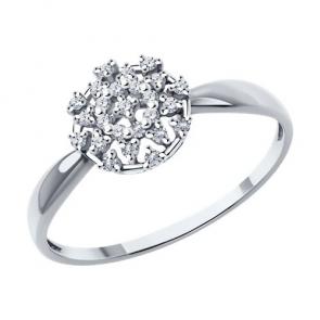Кольцо из белого золота Diamant с бриллиантом 52-210-02083-1 фото