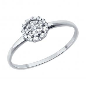 Кольцо из белого золота Diamant с бриллиантом 52-210-02092-1 фото