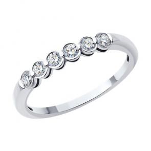 Кольцо из белого золота Diamant с бриллиантом 52-210-02117-1 фото