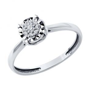 Кольцо из белого золота Diamant с бриллиантом 52-210-02153-1 фото