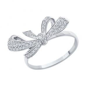 Кольцо из белого золота Diamant с бриллиантом 52-210-02155-1 фото