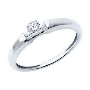 Кольцо из белого золота Diamant с бриллиантом 52-210-02360-1 фото