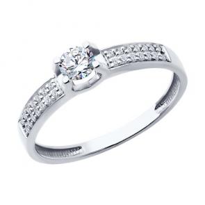 Кольцо из белого золота Diamant с бриллиантом 52-210-02471-1 фото