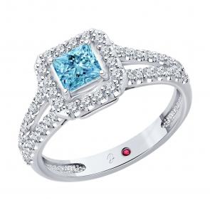 Золотое кольцо SOKOLOV с рубином и бриллиантом выращенным 52-210-02812-1 фото