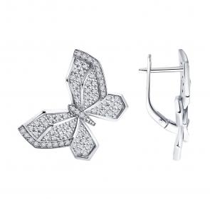 Золотые серьги SOKOLOV с бриллиантом 52-220-00454-1 фото