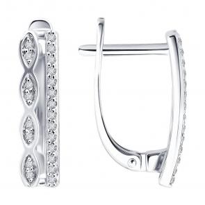 Серьги из белого золота Diamant с бриллиантом 52-220-00489-1 фото