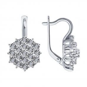 Серьги из белого золота Diamant с бриллиантом 52-220-00720-1 фото