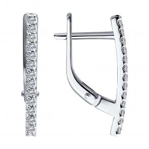 Серьги из белого золота Diamant с бриллиантом 52-220-00913-1 фото