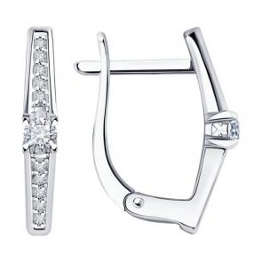 Серьги из белого золота Diamant с бриллиантом 52-220-01760-1 фото