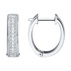 Серьги из белого золота Diamant с бриллиантом 52-220-01922-1 фото