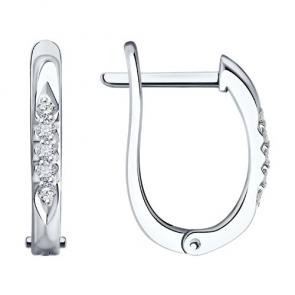 Серьги из белого золота Diamant с бриллиантом 52-220-02079-1 фото