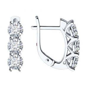 Серьги из белого золота Diamant с рубином и бриллиантом выращенным 52-220-02403-1 фото