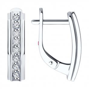 Серьги из белого золота Diamant с рубином и бриллиантом выращенным 52-220-02519-1 фото
